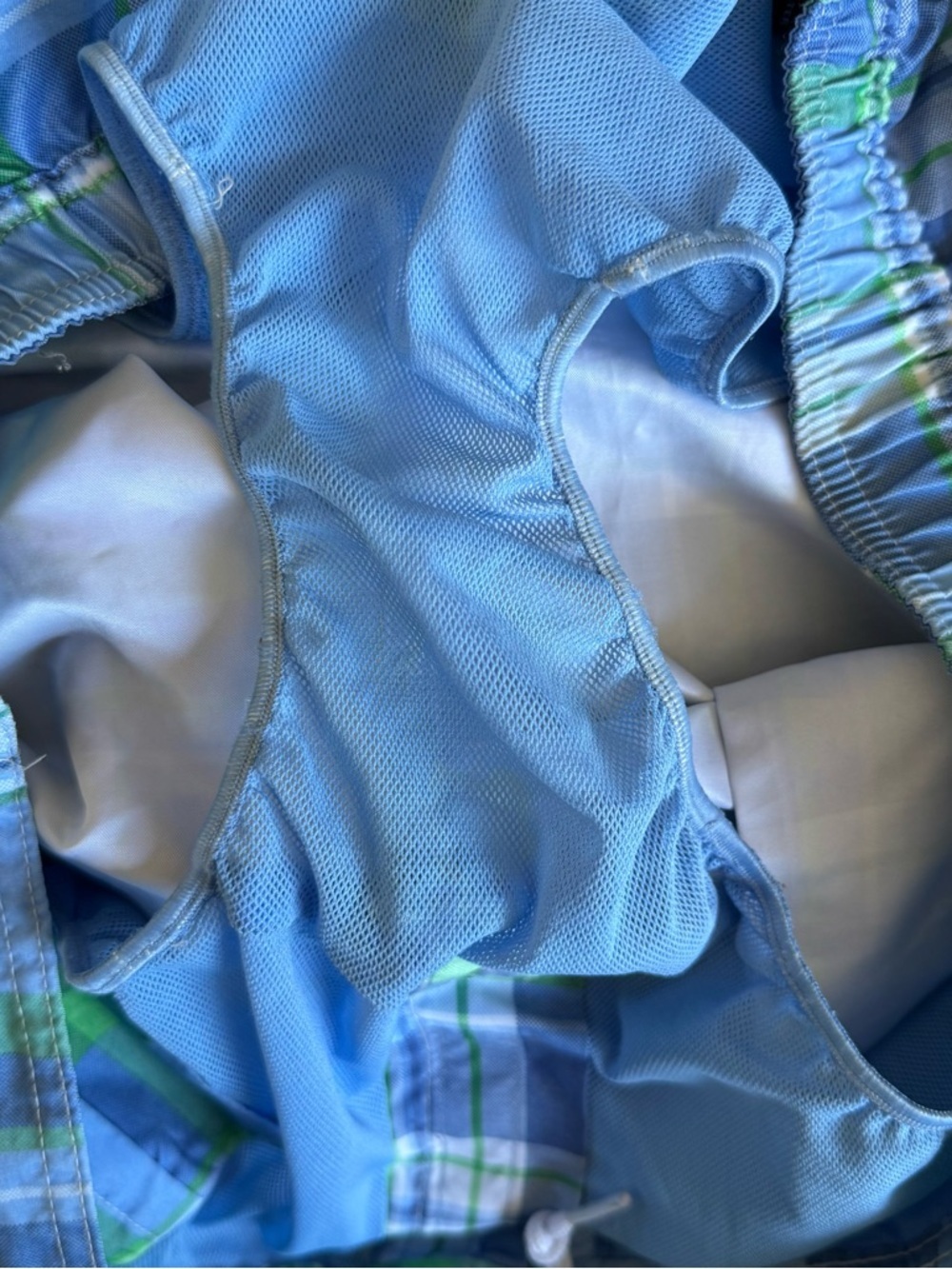 Chaps Ralph Lauren Plaid Swim Trunks XL Blue Green Lined - Picture 8 of 9